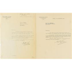 Dieudonne Costes and Maurice Bellonte Group of Letters, Signed Photos, and Photographs