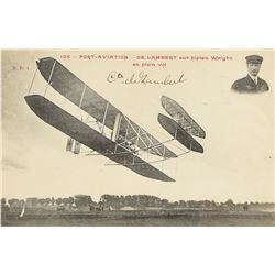 Orville Wright and Charles de Lambert Signed Program and Photographs