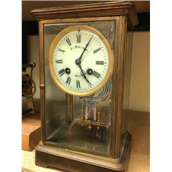 Brass and Glass Crystal Regulator Clock