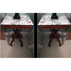 2 Matching Marble Top Tables