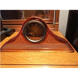 Amber Glass Mantel Clock