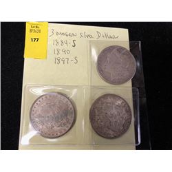 3 Morgan Silver Dollars