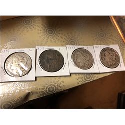 4 Morgan Silver Dollars