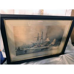 Framed Sailing Lithograph