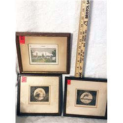 3 Framed Etchings