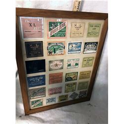 Framed Vintage Axe Labels