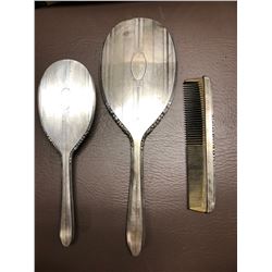 Ladies Sterling MIrror and Brush Set