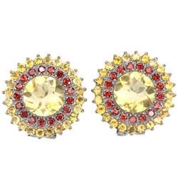 NATURAL MULTI COLOR CITRINE & GARNET Earrings