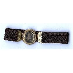 SMALL HAIR BRACELET WITH DAGUERREOTYPE. 