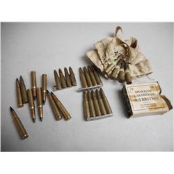 ASSORTED AMMO AND BLANKS, 338 BLANKS, 348 CAL., 303 BRISTISH,