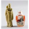 Image 1 : Chinese Snuff Bottle and Hardstone Monk Statue