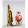 Image 2 : Chinese Snuff Bottle and Hardstone Monk Statue