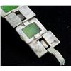 Image 2 : Aztek Sterling Silver and Green Jade Bracelet