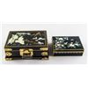 Image 1 : 2 Assorted Chinese Wood and Brass Boxes w/ Inlaid