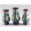 Image 2 : Set of Three Chinese Famille Rose Porcelain Vases