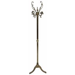 Gilt Brass Hall Tree With Coat & Hat Rack