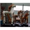 Image 1 : 3 WOOD HORSE FIGURES