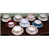 Image 1 : 9 ENGLISH BONE CHINA TEACUPS/SAUCERS