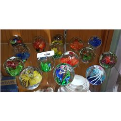 15 ART GLASS PAPER WEIGHTS