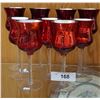 Image 1 : 9 ART GLASS TEALIGHT HOLDERS IN METALLIC RED