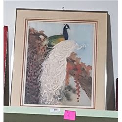 FRAMED PRINT OF PEACOCKS