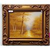 Image 1 : ORNATE GILT FRAMED OIL ON CANVAS OF AUTUMN FORREST SIGNED CANTRELL