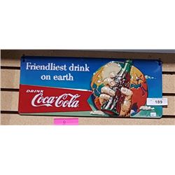 COCA-COLA EMBOSSED TIN SIGN