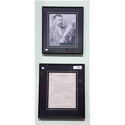 FRAMED PHOTO OF THE YUKON GOLD COMMISIONER CIRCA 1908 AND FRAMED LETTER