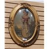 Image 1 : ANTIQUE ORNATE FRAMED PRINT OF GIRL WITH A KITTEN