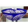 Image 1 : VINTAGE COBALT BOHEMIAN CRYSTAL GLASS BOWL
