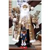 Image 1 : QUALITY SANTA FIGURE & WOOD NUTCRACKER