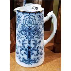 ANTIQUE ENGLISH FLOW BLUE PITCHER