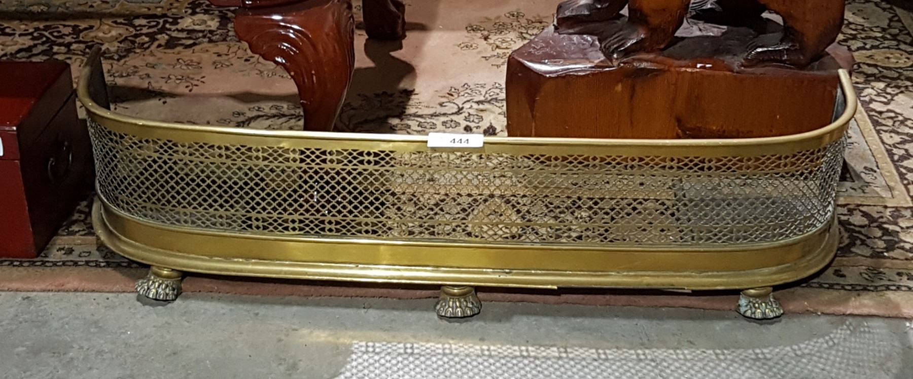 Antique Brass Fireplace Surround W Claw Feet