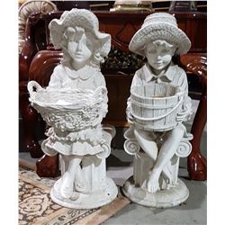 TWO GARDEN STATUES