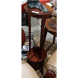 MAHOGANY ROPE TWIST PLANT STAND