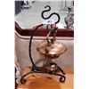 Image 1 : ANTIQUE COPPER TEAPOT ON WROUGHT IRON WARMING STAND