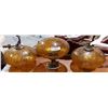 Image 1 : SET OF 3 VINTAGE MID CENTURY MODERN AMBER GLASS LIGHT GLOBES