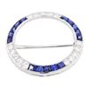 Image 1 : 14KT White Gold 2.00 ctw Sapphire and Diamond Pin