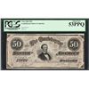 Image 1 : 1864 $50 Confederate States of America Note T-66 PCGS About New 53PPQ