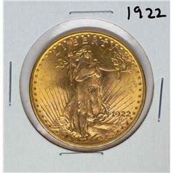 1922 $20 St. Gaudens Double Eagle Gold Coin