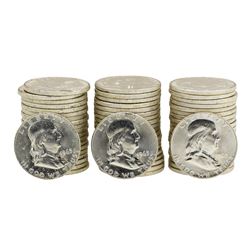 Lot of (3) Rolls of (20) 1963-D Brilliant Uncirculated Franklin Half Dollars
