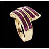 Image 4 : 14KT Yellow Gold 1.80 ctw Ruby and Diamond Ring