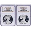 Image 1 : Lot of 1991-S & 1992-S $1 American Silver Eagle Proof Coins NGC PF69 Ultra Cameo