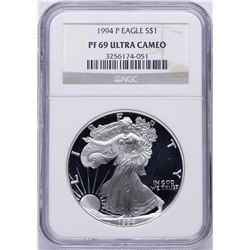 1994 $1 American Silver Eagle Coin NGC PF69 Ultra Cameo
