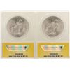 Image 2 : Lot of (2) 1923 $1 Peace Silver Dollar Coins ANACS MS64