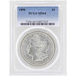 1890 $1 Morgan Silver Dollar Coin PCGS MS64