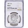 Image 1 : 1887 $1 Morgan Silver Dollar Coin NGC MS64