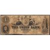 Image 1 : 1858 $1 The Union Bank Boston, Massachusetts Obsolete Note