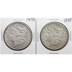 Lot of (2) 1898 $1 Morgan Silver Dollar Coins