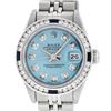 Image 1 : Rolex Ladies Stainless Steel Blue Diamond & Channel Set Sapphire Datejust Watch